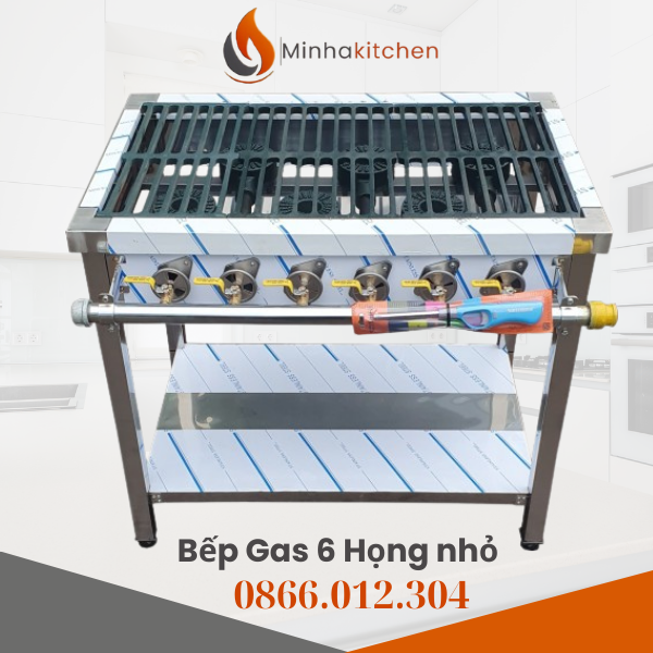 Bếp gas Hàn Quốc 6 họng là lựa chọn hàng đầu cho các nhà hàng, quán ăn, bếp công nghiệp tại Hà Nội nhờ khả năng nấu nhanh, tiết kiệm thời gian và phục vụ số lượng món ăn lớn cùng lúc. Với thiết kế chuyên dụng, bếp gas Hàn Quốc 6 họng tại Minhakitchen mang đến hiệu suất cao, độ bền vượt trội và giá thành hợp lý.