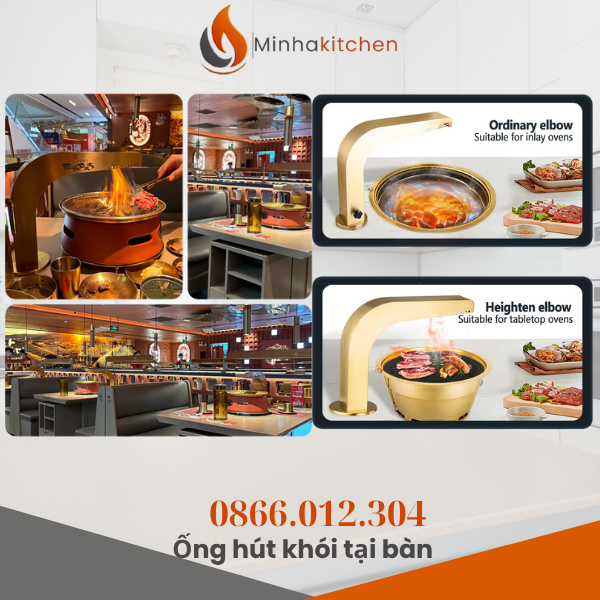 Trong các nhà hàng BBQ, lẩu nướng than hoa, khói và mùi thức ăn thường khiến không gian trở nên ngột ngạt, ảnh hưởng đến trải nghiệm thực khách. Giải pháp hiệu quả và hiện đại nhất chính là sử dụng ống hút khói cong tại bàn. Với thiết kế gọn gàng, thẩm mỹ và hiệu quả cao, sản phẩm này giúp hút khói trực tiếp ngay tại điểm phát sinh, mang đến không gian ăn uống sạch sẽ, chuyên nghiệp. Vậy làm thế nào để lắp đặt ống hút khói cong đúng cách? Hãy cùng tham khảo hướng dẫn chi tiết dưới đây