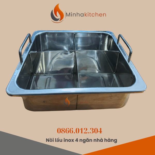 Nếu bạn là người yêu thích ẩm thực lẩu, chắc chắn sẽ từng nghe đến nồi lẩu inox 4 ngăn – lựa chọn hoàn hảo giúp thưởng thức nhiều hương vị trong cùng một bữa ăn. Tại Hồ Chí Minh, sản phẩm này đang được nhiều nhà hàng, quán ăn và hộ gia đình tin dùng nhờ thiết kế thông minh, chất liệu cao cấp cùng giá bán hợp lý. Hãy cùng Minhakitchen tìm hiểu chi tiết về nồi lẩu inox 4 ngăn Hadilao, ưu điểm nổi bật và giá bán mới nhất tại TP.HCM.