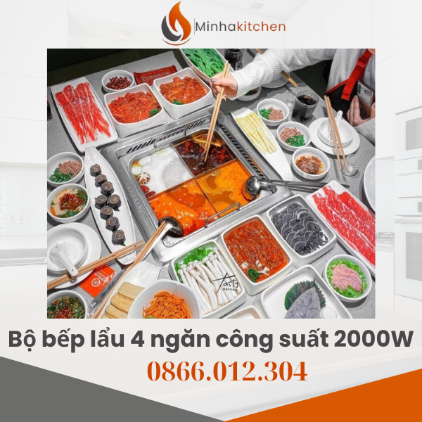 Trong những năm gần đây, bếp lẩu 4 ngăn công suất 2000W trở thành lựa chọn hàng đầu cho nhiều nhà hàng chuyên lẩu bởi sự tiện lợi, hiện đại và tối ưu chi phí vận hành. Với thiết kế thông minh và khả năng nấu nhanh, bếp mang lại trải nghiệm ăn uống chuyên nghiệp, đồng thời giúp nhà hàng phục vụ nhiều thực khách cùng lúc một cách dễ dàng.