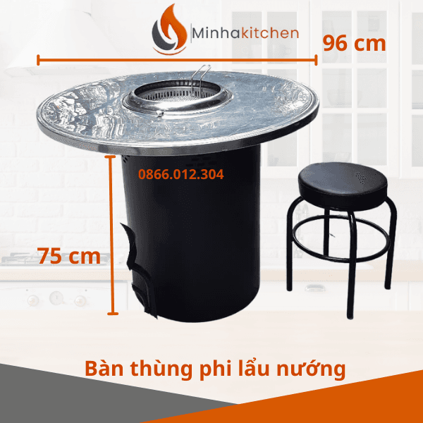 Mô hình lẩu nướng đường phố (street food K-BBQ) chuẩn phong cách xứ Kim Chi đang chiếm trọn tình cảm của giới trẻ và các tín đồ ẩm thực. Bên cạnh chất lượng món ăn, việc tạo ra một không gian ẩm thực độc đáo, bụi bặm nhưng không kém phần hiện đại là yếu tố then chốt giúp quán nướng thu hút khách hàng. Trong đó, bàn nướng thùng phi (thùng phuy) phong cách Hàn Quốc chính là mảnh ghép hoàn hảo mang lại diện mạo mới lạ và tối ưu chi phí đầu tư cho nhà hàng.
