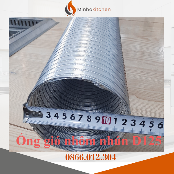 Ống nhôm nhún D125 là loại ống dẫn khí bằng nhôm, có đường kính 125mm, được thiết kế dạng xếp nếp đàn hồi, cho phép: Kéo giãn – thu gọn linh hoạt Uốn cong dễ dàng theo nhiều hướng Lắp đặt nhanh chóng trong không gian hẹp