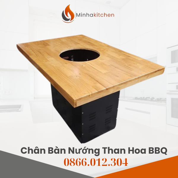 Trong mô hình nhà hàng lẩu nướng BBQ, ngoài bếp nướng âm bàn, chân bàn bếp nướng không khói là một bộ phận vô cùng quan trọng. Đây không chỉ là phần khung chịu lực cho mặt bàn mà còn đóng vai trò che hệ thống ống hút khói, giúp tổng thể không gian quán trở nên gọn gàng, sang trọng và chuyên nghiệp. Tại Minhakitchen, chúng tôi cung cấp đa dạng mẫu chân bàn lẩu nướng không khói với nhiều kích thước, độ dày và mức giá khác nhau, phù hợp cho nhà hàng, quán nướng, quán lẩu hoặc mô hình BBQ gia đình.