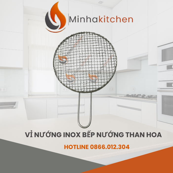 Vỉ nướng inox dạng lưới tay cầm là loại vỉ được làm bằng inox 201 hoặc inox 304, thiết kế dạng lưới đan dày, có tay cầm chắc chắn giúp dễ dàng thao tác khi nướng thịt, hải sản, rau củ.