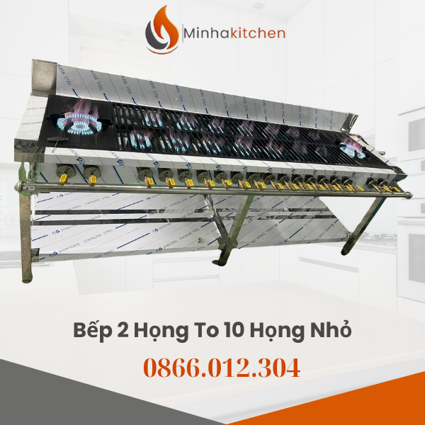 Trong thiết kế bếp công nghiệp nhà hàng, việc tối ưu hóa diện tích và công suất nấu nướng luôn là bài toán đau đầu của các chủ đầu tư. Làm thế nào để vừa có thể hầm những nồi nước cốt lớn, vừa có thể chế biến hàng chục món ăn nhỏ (như mì cay, canh soup, cơm niêu, lẩu cô đơn...) cùng một lúc mà không làm gian bếp trở nên chật chội? Dòng bếp gas công nghiệp kết hợp nhiều phân tầng họng chính là câu trả lời hoàn hảo. Bài viết này sẽ giới thiệu đến bạn đơn vị uy tín chuyên cung cấp Bếp hầm 2 họng to 10 họng nhỏ Giá tốt Hà Nội, cùng những đánh giá chi tiết về dòng sản phẩm đang "làm mưa làm gió" trên thị trường thiết bị bếp này.