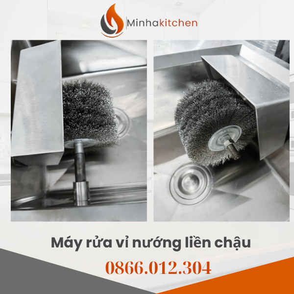 Trong kinh doanh nhà hàng BBQ, lẩu nướng, việc vệ sinh vỉ nướng than hoa sau mỗi lượt khách là một công việc tốn nhiều thời gian và công sức. Nếu chỉ dùng tay chà rửa thủ công, không những mất nhân công mà còn khó đảm bảo độ sạch bóng, an toàn vệ sinh thực phẩm. Đây chính là lý do nhiều nhà hàng hiện nay lựa chọn máy đánh vỉ nướng liền chậu – thiết bị chuyên dụng giúp cọ rửa vỉ nướng tự động, nhanh chóng và hiệu quả.