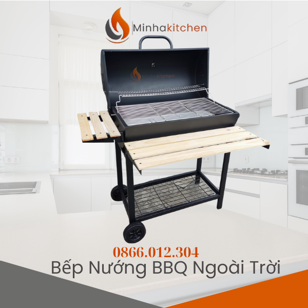 Bếp nướng BBQ di động dã ngoại là loại bếp nướng sử dụng nhiên liệu chính là than hoa được thiết kế với bánh xe để dễ dàng đi chuyển giúp dễ dàng đem tới các điểm picnic, điểm dã ngoại để thưởng thức các món nướng. Đặc biệt với nắp đậy chuyên biệt giúp món nướng còn phảng phất hương bị của khói làm tăng hương bị của món ăn.