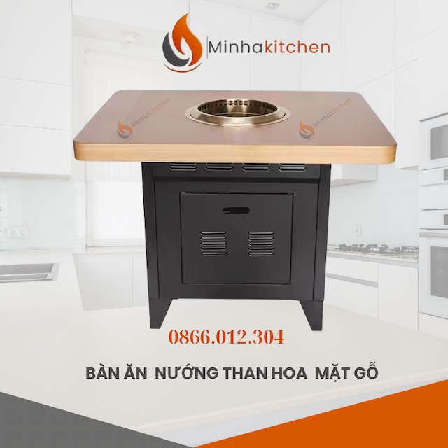Mua bàn lẩu nướng mặt gỗ giá tốt cho gia đình và nhà hàng tại Minhakitchen. Bền đẹp, sang trọng, giao hàng toàn quốc, bảo hành uy tín.