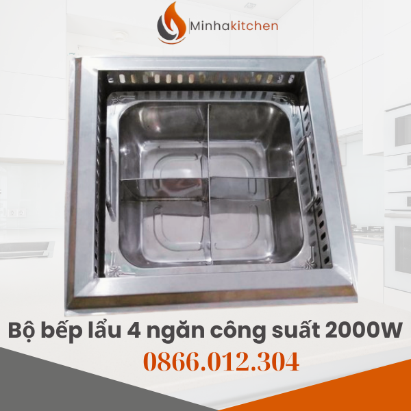Vì Sao Nhà Hàng Lẩu Ưu Tiên Bếp Từ Vuông? Thiết kế vuông – tối ưu lắp đặt âm bàn Khác với bếp tròn gia đình, bếp từ vuông ăn lẩu nhà hàng được thiết kế chuẩn kích thước khoét bàn, dễ lắp âm, chắc chắn, không xô lệch khi đặt nồi lớn.