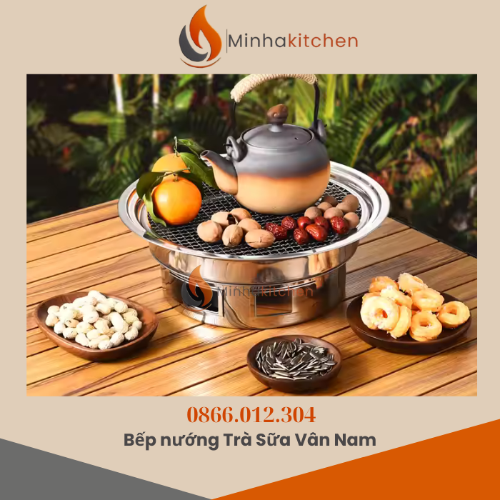 Khám phá bếp nướng than hoa mini để bàn – giải pháp lý tưởng cho quán trà sữa nướng Vân Nam. Nhỏ gọn, ít khói, dùng than hoa chuẩn vị nướng thơm ngon. Phù hợp quán nhỏ, dễ setup, hút khách cực mạnh