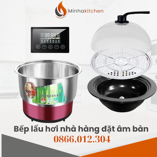 Minhakitchen là đơn vị chuyên cung cấp và lắp đặt trọn gói nồi lẩu hơi thủy nhiệt HongKong tại Hà Nội, Bắc Ninh, Quảng Ninh, hỗ trợ thi công đồng bộ từ thiết bị đến bàn ghế chuyên nghiệp.