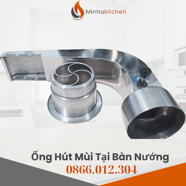Bên cạnh chụp hút khói treo trần, ống hút khói tại bàn lẩu nướng nhà hàng ngày càng được nhiều chủ quán lựa chọn. Sản phẩm này được thiết kế chuyên biệt cho bếp nướng âm bàn và bếp lẩu âm bàn, giúp hút khói – mùi ngay tại vị trí phát sinh, hạn chế tối đa ám khói lên quần áo và nội thất.