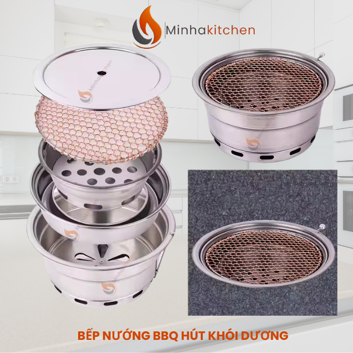 Bếp nướng than hoa âm bàn hút khói trên là thiết bị được ưa chuộng tại nhiều nhà hàng nướng Hàn Quốc, Nhật Bản, BBQ cao cấp nhờ khả năng hút khói triệt để, giữ hương vị tự nhiên của món nướng và tạo không gian ăn uống sạch đẹp, thoáng mát.