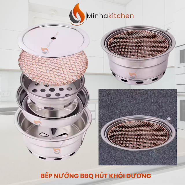 Bếp nướng than hoa âm bàn hút khói trên là thiết bị được ưa chuộng tại nhiều nhà hàng nướng Hàn Quốc, Nhật Bản, BBQ cao cấp nhờ khả năng hút khói triệt để, giữ hương vị tự nhiên của món nướng và tạo không gian ăn uống sạch đẹp, thoáng mát.