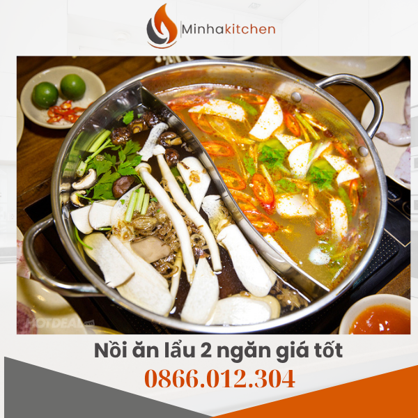 Nồi lẩu inox 2 ngăn là nồi lẩu được thiết kế chia khoang nồi thành 2 ngăn riêng biệt giúp bạn có thể thưởng thức 2 vị nổi lẩu trên cùng 1 nồi. Hiện nay với những gói gia vị lẩu đa dạng, thì việc tự setup 1 bữa lẩu với đa dạng 2 vị lẩu tại nhà là quá đơn giản