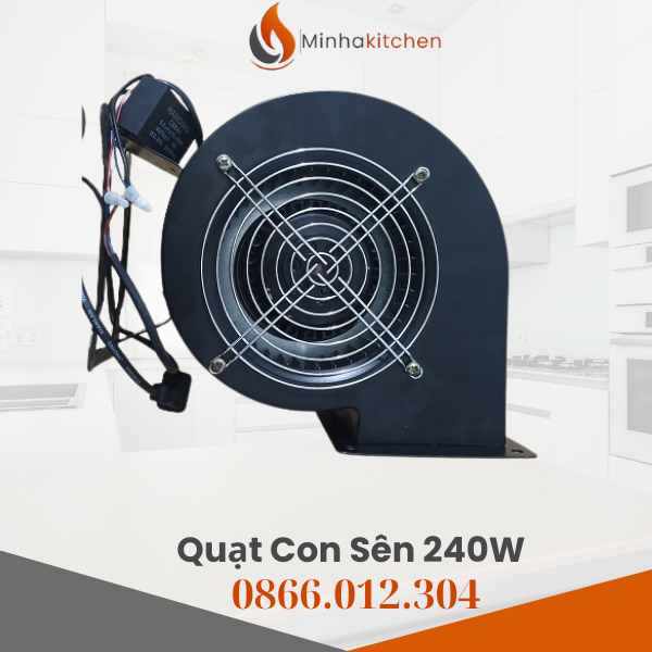 Quạt con sên công suất 240W là dòng quạt ly tâm mini chuyên dùng để hút khói – hút mùi – thông gió – cấp/thoát khí cho các không gian như bếp nướng BBQ, bếp gia đình, quán ăn, nhà hàng, xưởng chế biến thực phẩm, phòng kín. Với kích thước nhỏ gọn, lực hút mạnh, hoạt động bền bỉ và dễ lắp đặt, dòng quạt 240W đang được nhiều chủ quán nướng – nhà hàng – hộ gia đình lựa chọn.
