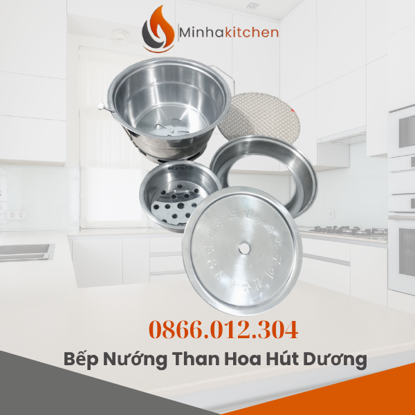 Lò nướng than hoa âm bàn là gì? Lò nướng than hoa âm bàn là loại bếp nướng thiết kế âm xuống bàn, sử dụng than hoa để tạo nhiệt. Điểm nổi bật: Hút khói hiệu quả: Hệ thống hút khói dương hoặc hút trên giúp giảm khói bay lên. Nướng sạch, giữ hương vị: Than hoa giúp thực phẩm thơm, không bị ám mùi gas hay điện. Thiết kế âm bàn tiện lợi: Không chiếm nhiều diện tích, phù hợp nhà hàng, quán lẩu và gia đình.