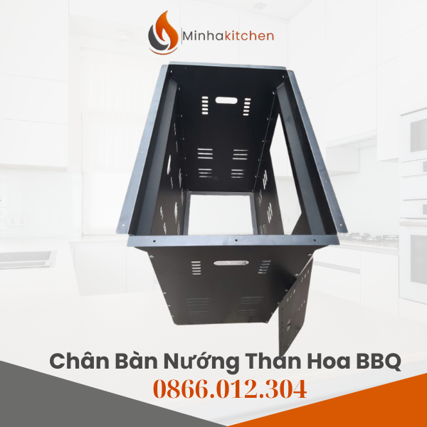 Chân bàn sắt bếp nướng than hoa nhà hàng là phần khung nâng đỡ mặt bàn, được thiết kế riêng cho các mô hình: Bếp nướng than hoa âm bàn Bếp lẩu nướng Haidilao Bếp nướng BBQ tại bàn Bếp từ âm bàn
