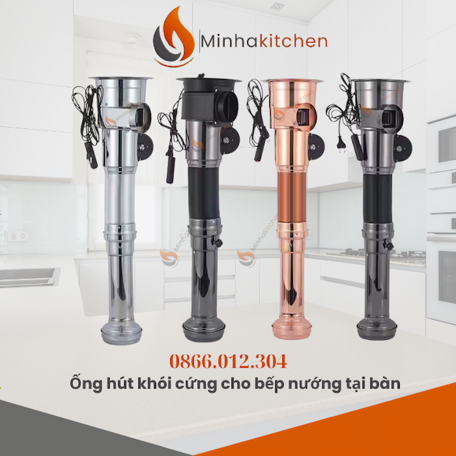 Ống hút khói thả bàn BBQ là hệ thống hút mùi lắp trực tiếp phía trên bàn ăn, có thể kéo lên – thả xuống linh hoạt, giúp hút khói ngay tại điểm phát sinh.