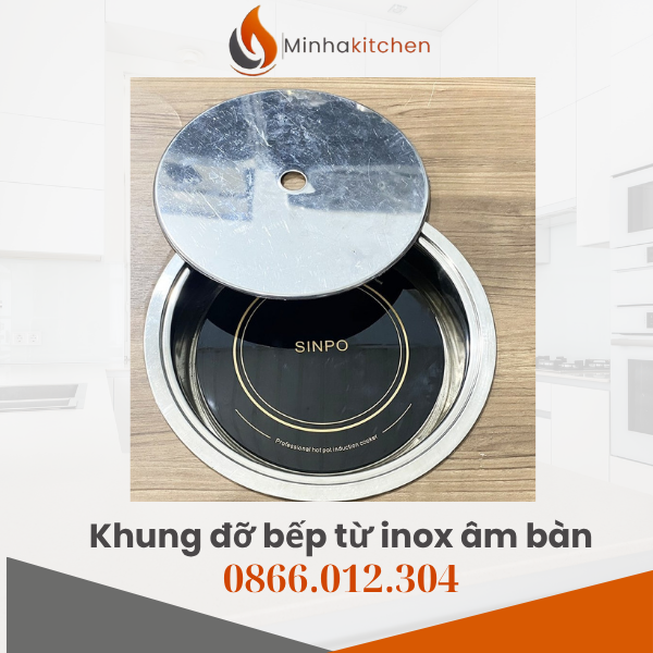 Bếp từ tròn âm bàn Sinpo IH-288 (Ø288mm, 2000W) phù hợp cho quán lẩu 3–6 người, có hẹn giờ, tự ngắt và điều khiển rời. Xem thông số, ưu điểm và lưu ý lắp đặt tại Minha Kitchen.