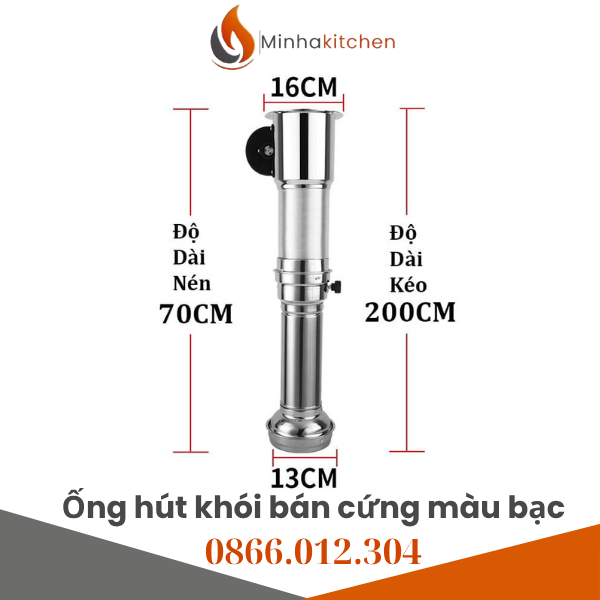 Ống hút khói bán cứng bếp nướng là loại ống dẫn khói được thiết kế để kết nối trực tiếp với hệ thống hút khói dương tại các nhà hàng, quán nướng hoặc bếp gia đình. Loại ống này có cấu tạo cứng cáp hơn ống mềm nhưng vẫn linh hoạt hơn ống cứng, cho phép kéo giãn – thu gọn và điều chỉnh độ cong tùy theo vị trí bàn nướng.