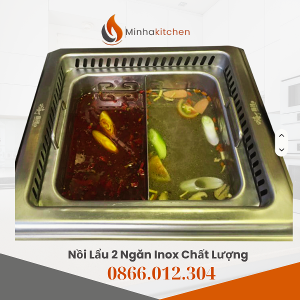 Nếu bạn đang tìm kiếm một nồi lẩu sang trọng, bền đẹp, dùng được cho nhiều loại bếp – thì xoong lẩu 2 ngăn vuông 30×30 chính là lựa chọn hoàn hảo. Đây là dòng nồi cao cấp thường thấy tại các nhà hàng nổi tiếng như Hadilao, Kichi Kichi, Lẩu Wang, nhờ thiết kế hiện đại, chia 2 ngăn tiện lợi và độ bền vượt trội.