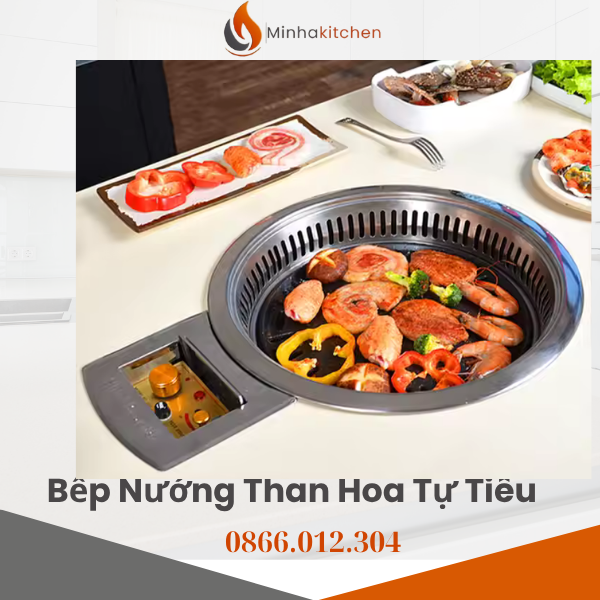 ếu bạn đang tìm kiếm một giải pháp nướng không khói hiện đại, mang phong cách Hàn Quốc, thì bếp nướng than BBQ tiêu 90% khói mùi chính là lựa chọn hoàn hảo cho nhà hàng hoặc không gian ăn uống tại gia. Tại Hà Nam, sản phẩm hiện được Minhakitchen phân phối chính hãng với giá bán chỉ 4.700.000 VNĐ. 👉 Liên hệ ngay hotline / Zalo 0866.012.301 để nhận ưu đãi đặc biệt khi mua số lượng lớn hoặc setup hệ thống bếp nướng trọn gói.