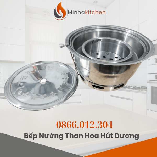 Bếp nướng than hoa âm bàn hút dương là loại bếp nướng BBQ được đặt chìm xuống mặt bàn, hoạt động bằng than hoa. Đặc biệt, toàn bộ khói phát sinh trong quá trình nướng sẽ được hút lên thông qua ống hút khói đặt trên trần (hút dương), tạo ra không gian ăn uống sạch sẽ, không bị ám mùi quần áo.