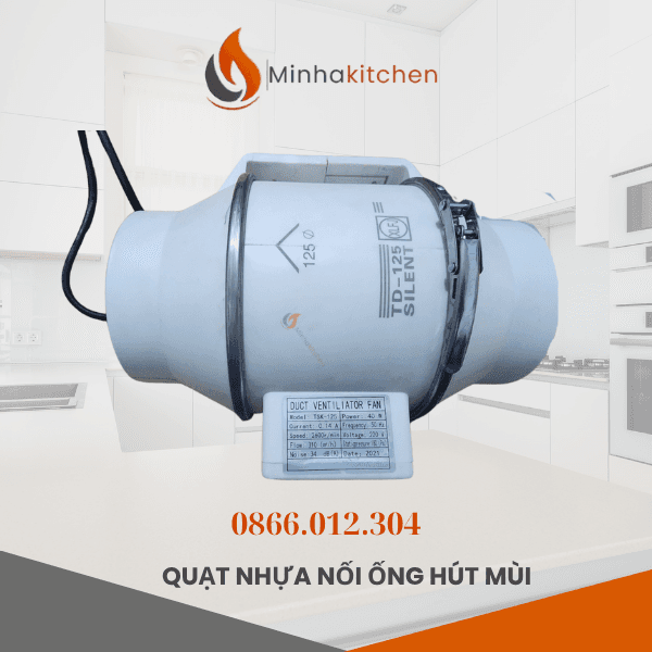 Quạt Hút Mùi Nối Ống Phi 125 - Quạt Hút Mùi Nhựa Nối Ống 125