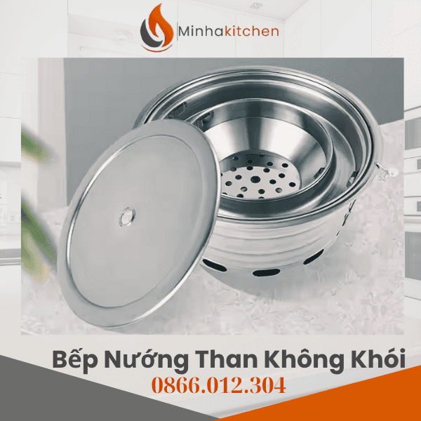 Bếp nướng than hoa không khói hút âm - Bếp nướng hút âm không khói