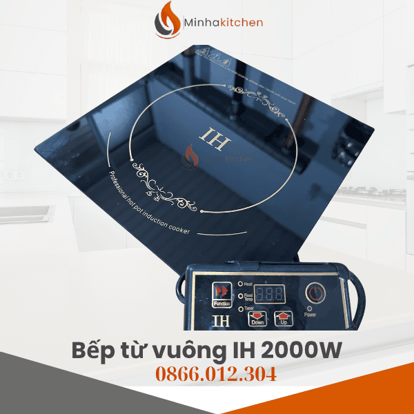 Bếp Từ Vuông Ăn Lẩu IH 2000W- Bếp từ lẩu âm bàn vuông Công suất 2000W
