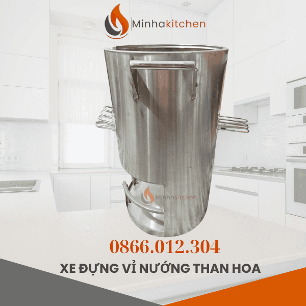 Xe đẩy vỉ nướng 2 tầng- Chuyên cung cấp xe đựng vỉ nướng nhà hàng nướng Hàn Quốc