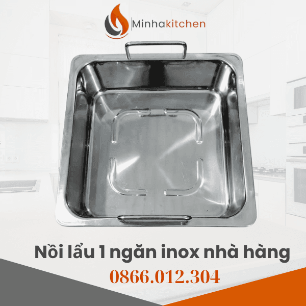 Nồi lẩu 1 ngăn inox nhà hàng- Mua Nồi Lẩu Inox I Ngăn Giá Tốt