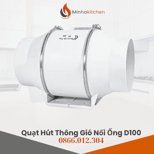 Quạt Hút Thông Gió Nối Ống D100- Quạt Hút Nối Ống Nhôm Phi 100