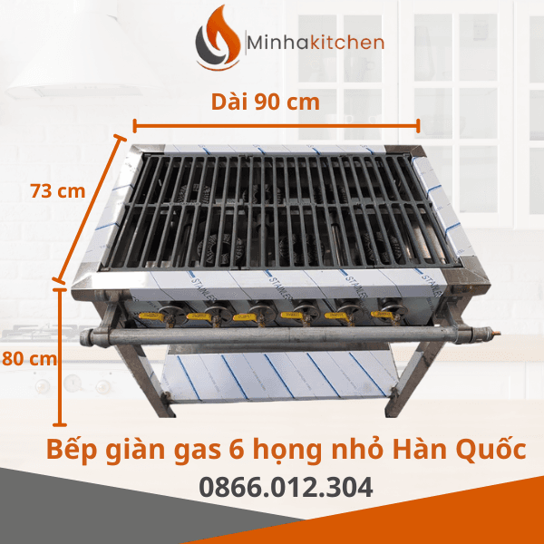 Bếp Giàn Gas 6 Họng Nhỏ Hàn Quốc – Giải Pháp Nấu Nhanh, Bền Bỉ