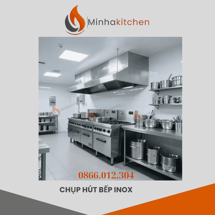 Chụp hút khói inox bếp công nghiệp - Chụp hút khói, hút mùi inox cho bếp nhà hàng