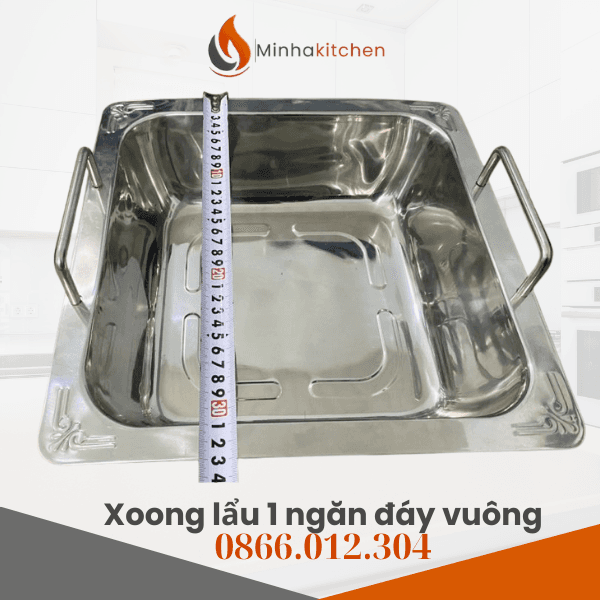 Nồi lẩu vuông 1 ngăn inox nhà hàng- Chuyên bán Nồi lẩu vuông 1 ngăn inox nhà hàng Giá Tốt