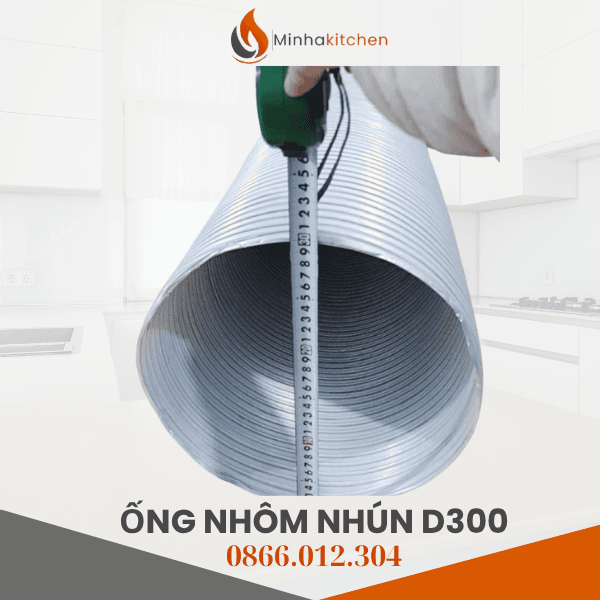 Ống Nhôm Nhún Lò Xo Chịu Nhiệt D300 -Ống Nhôm Nhún Mềm D300 Chống Cháy