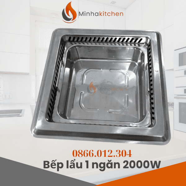 Bếp lẩu 1 ngăn vuông công suất 2000W