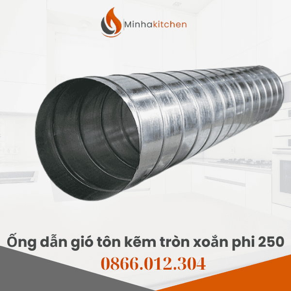 Ống dẫn gió tôn kẽm tròn phi 250- Mua Ống dẫn gió tôn kẽm tròn phi 250