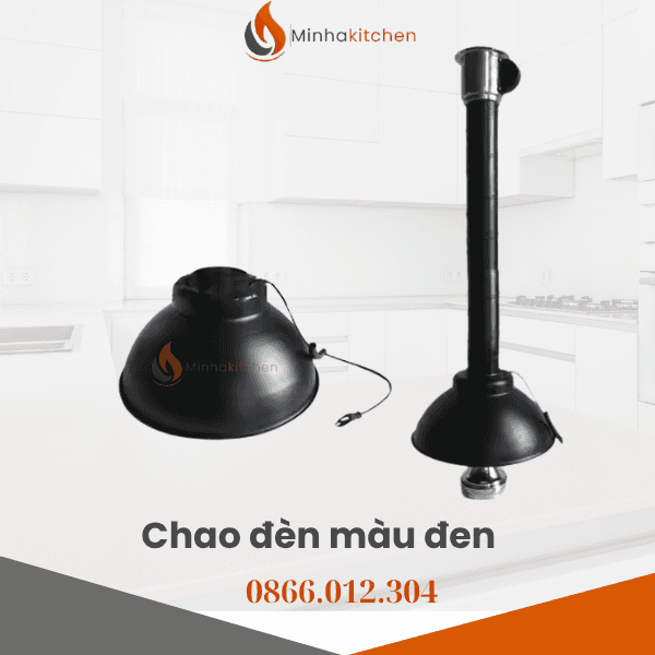 Chao Đèn Tròn Ống Hút Khói Màu Đen - Chao đèn ống hút khói bếp nướng than hoa màu Đen