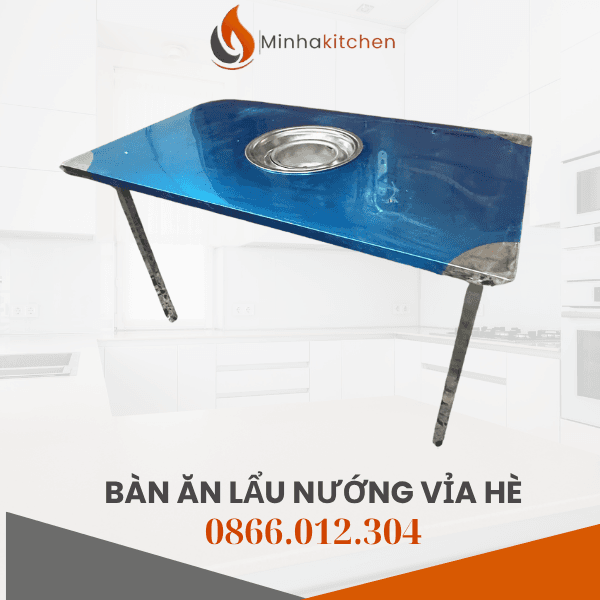 Bàn Ăn Lẩu Nướng Than Hoa Vỉa Hè – Giải Pháp Tối Ưu Cho Quán Ngoài Trời, Dễ Gấp Gọn
