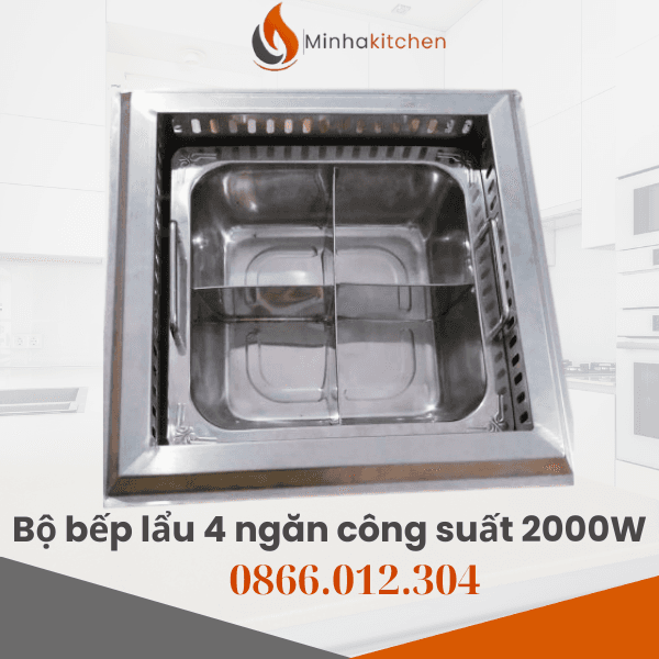 Bếp Lẩu 4 Ngăn- Bộ Bếp Lẩu 4 Ngăn Nhà Hàng Chất Lượng