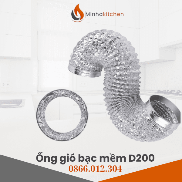 Ống Gió Bạc Mềm Chịu Nhiệt D200- Ống Nhôm Mềm D200 Chịu Nhiệt Giá Rẻ Chất Lượng
