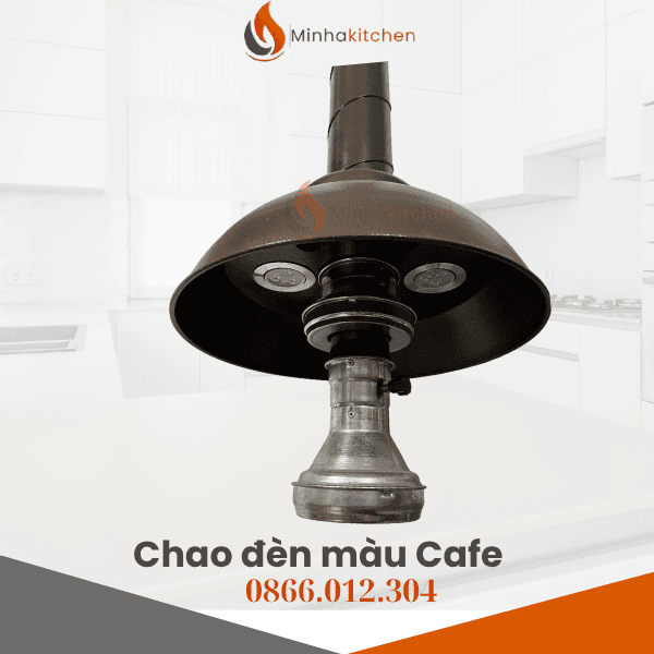 Chao Đèn Tròn Ống Hút Khói Màu Cafe - Chao đèn ống hút khói bếp nướng than hoa màu cafe