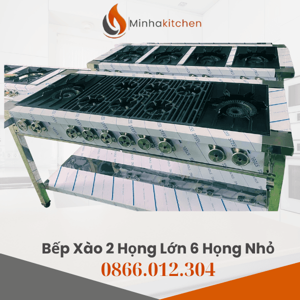 Bếp Giàn Gas 8 Họng Hàn Quốc Chuyên Dụng Cho Nhà Hàng Công Suất Lớn