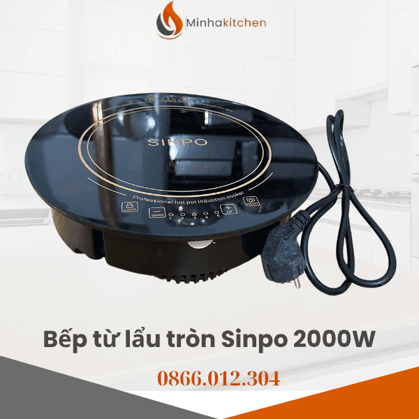 Bếp Từ Tròn Âm Bàn Sinpo 2000W-Bếp từ đơn âm bàn tròn 2000W