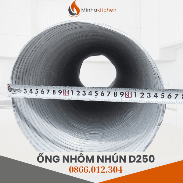 Ống Nhôm Nhún Lò Xo Chịu Nhiệt D250 - Ống gió mềm chịu nhiệt D250