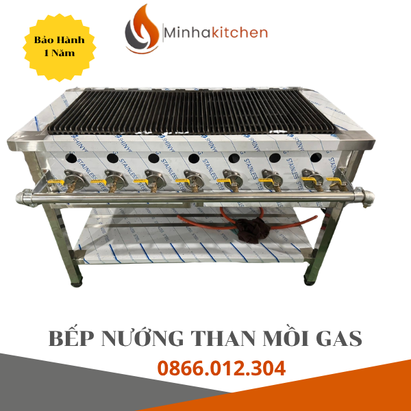 Bếp Nướng Than Hoa Mồi Bằng Gas, Bếp Nướng Than 600, 900, 1200 Hà Nội