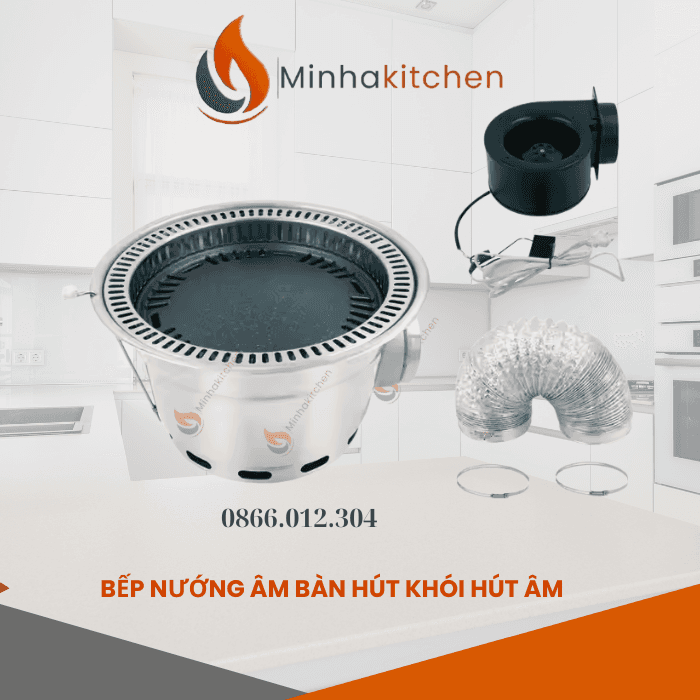 Bếp Nướng Than Hoa Hút Khói Âm* Bếp Nướng BBQ Hút Khói Âm
